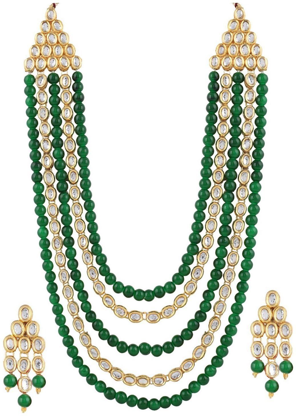 

Shining Diva Gold Plated Jewellery Set for Women (Green) (8556s)