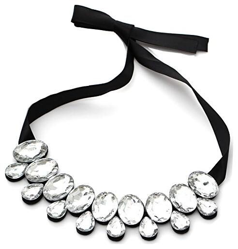 

Shining Diva Fashion Jewellery Modern Choker Statement Necklace for Girls and Women(Grey)(8481np)