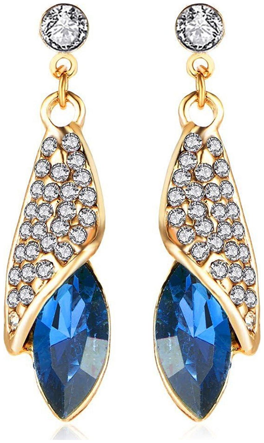 

Shining Diva Fashion 18k Gold Plated Crystal Stylish Earings Fancy Party Wear Earrings For Women Gift For Girls(Blue)(rrsd8623er)