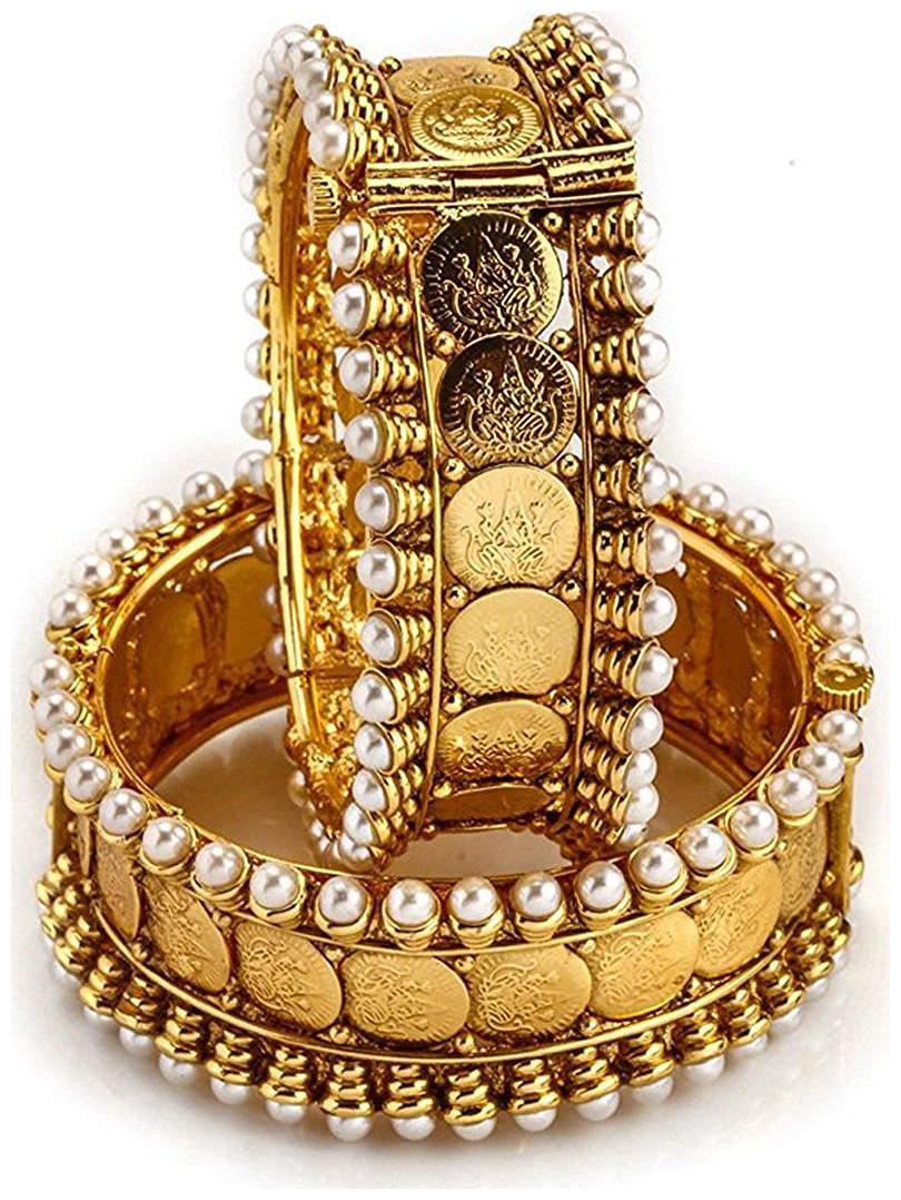 

Shining Diva Fashion Latest Stylish Party Wedding Wear Traditional 18k Gold Plated Bangles for Women