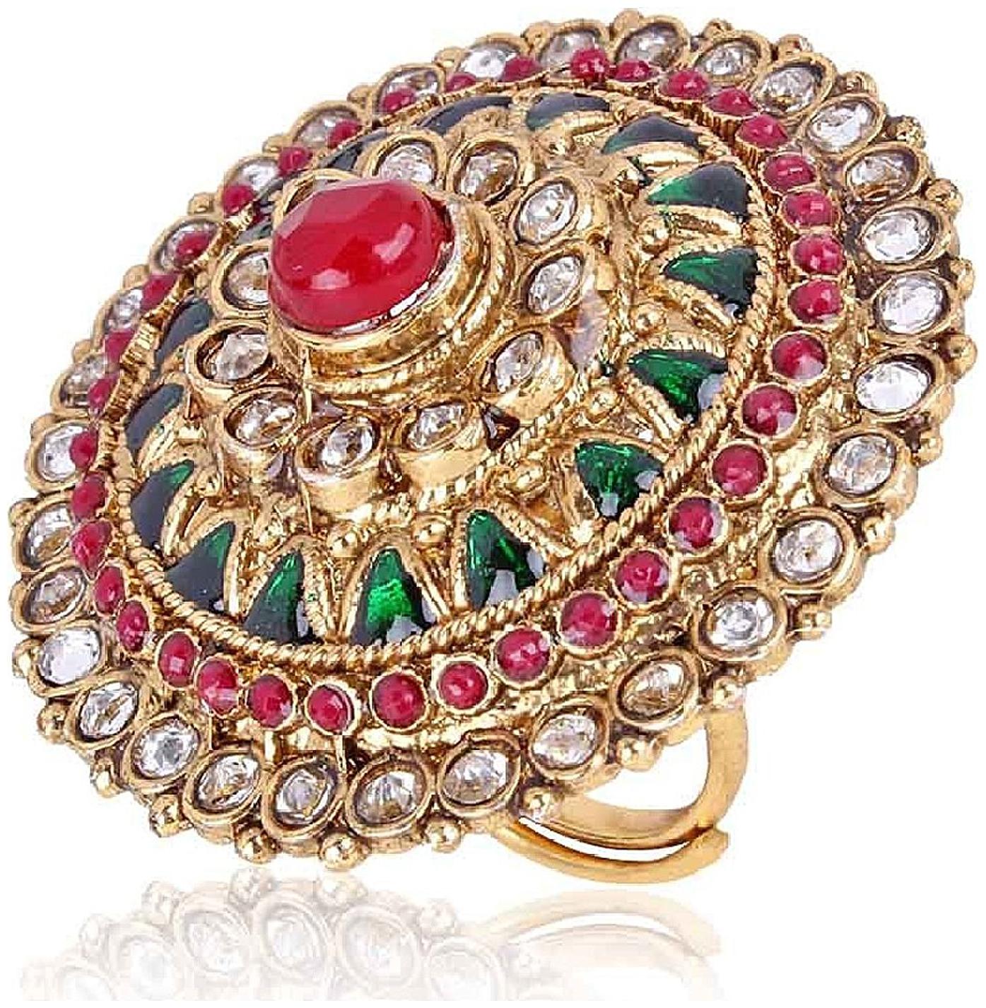 

Shining Diva Multicolor Gold Plated Ring for Women (6683r)
