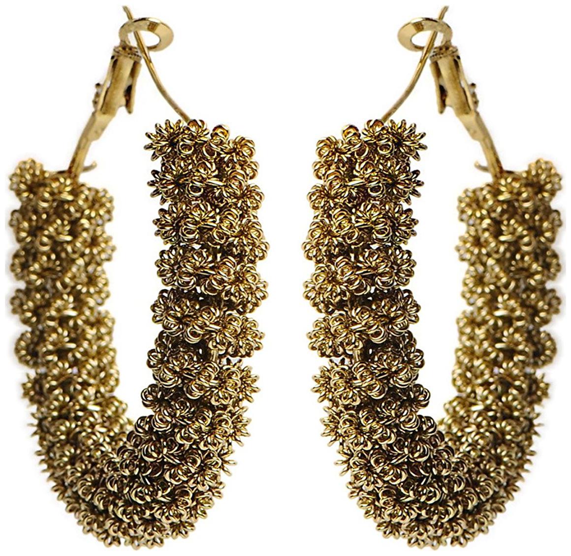 

Cinderella Collection By Shining Diva Metal Hoop Earring For Women (Gold)(r4752er)