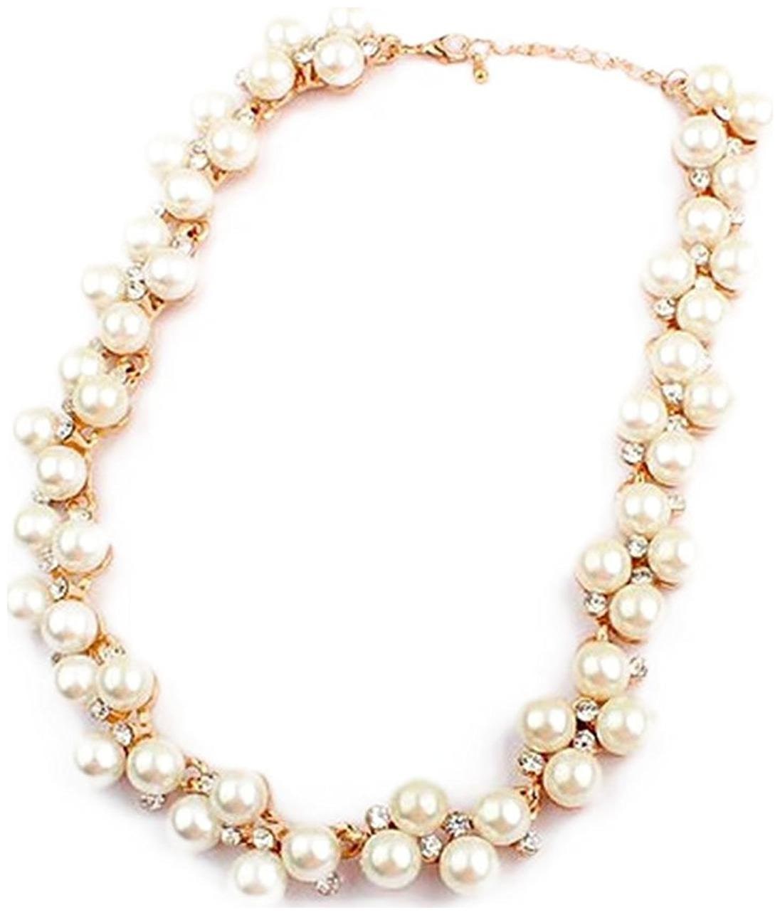 

Shining Diva 18k Gold Plated Pearl Necklace for Girls Fashion Jewellery for Women