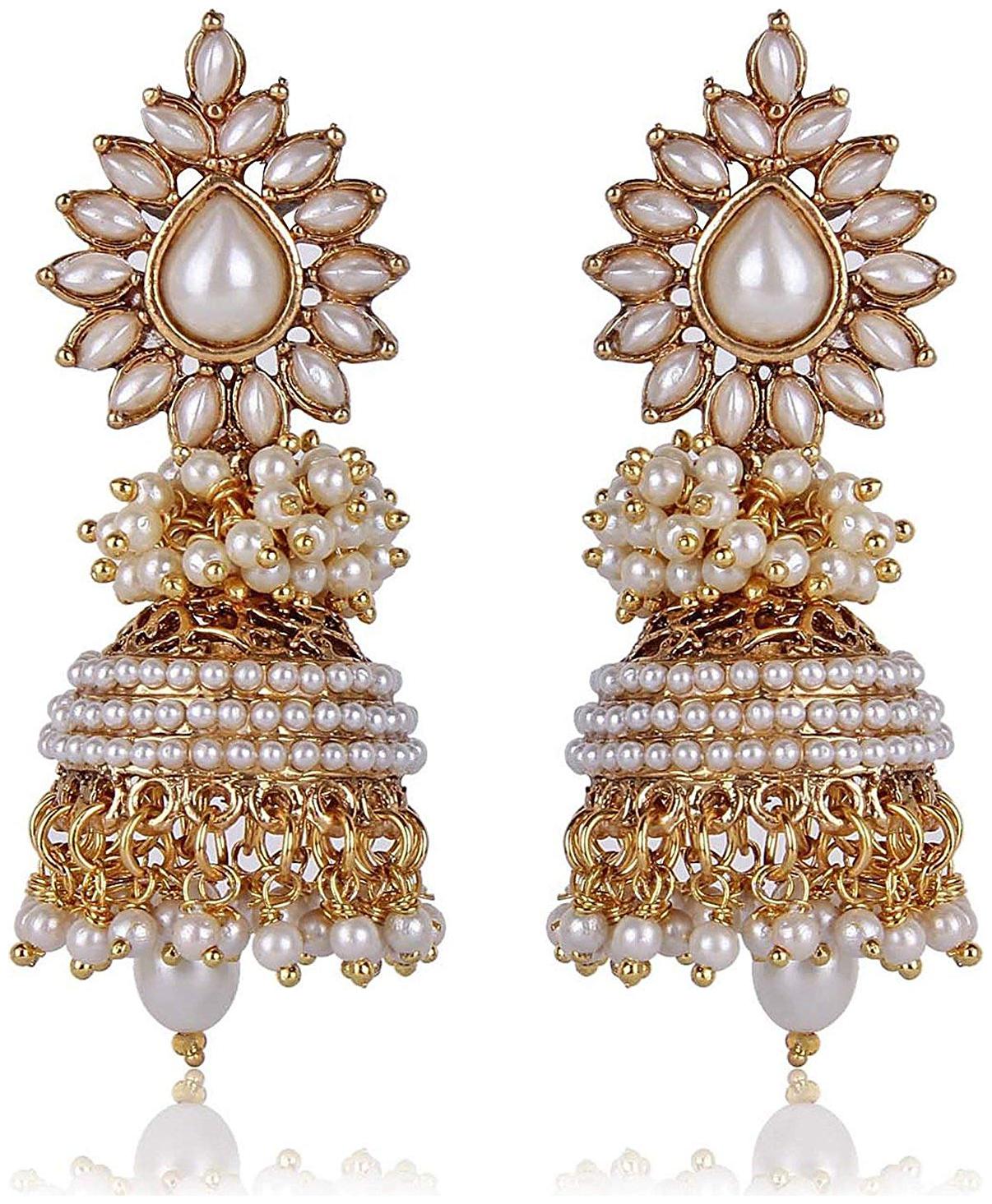 

Shining Diva Metal Jhumki Earring For Women (White)