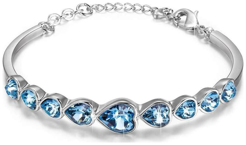 

Shining Diva Fashion Silver Plated Charm Bracelet for Women (Blue)(sd8337b)
