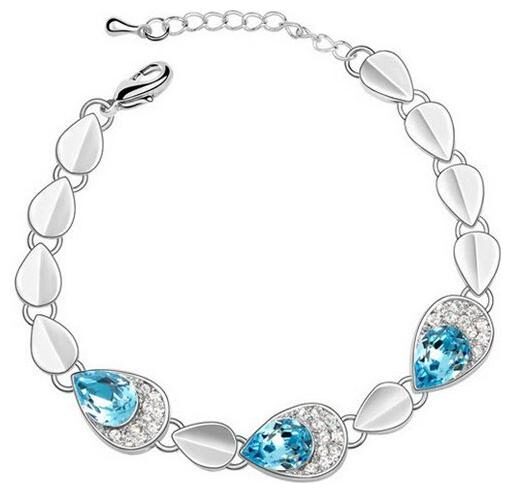 

Shining Diva Fashion Crystal Silver Plated Bracelet for Women and Girls (Blue) (8334b)