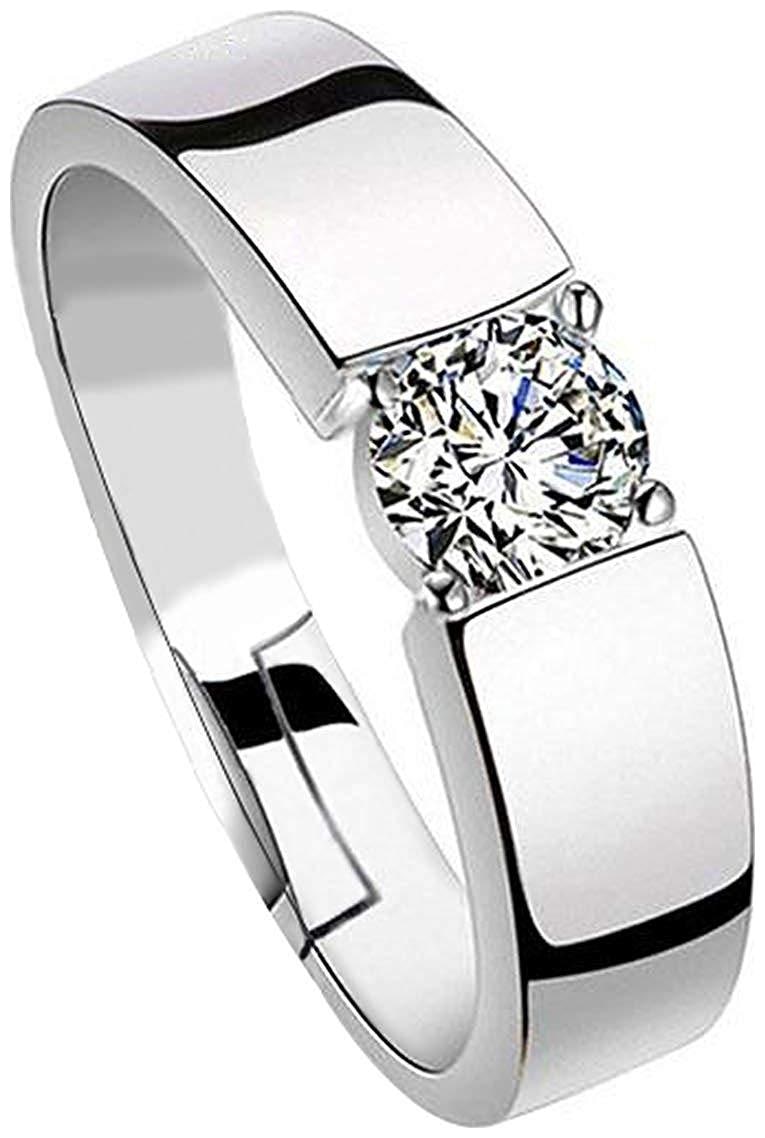 

Shining Diva Fashion AAA Solitaire Silver Plated Ring for Women (9859r)