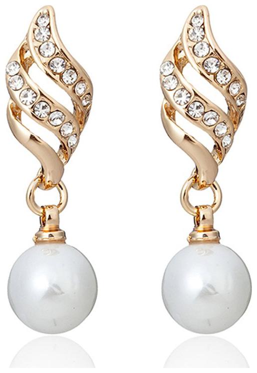 

Shining Diva Fashion White Copper Pearl Stylish Earrings for Women and Girls