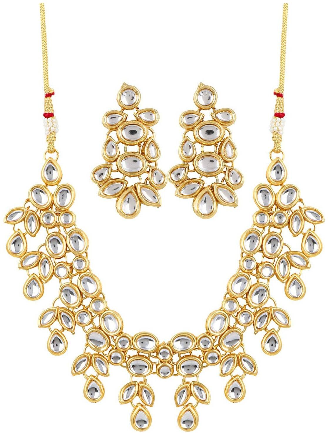 

Shining Diva Fashion Kundan Traditional Necklace Jewellery Set for Women