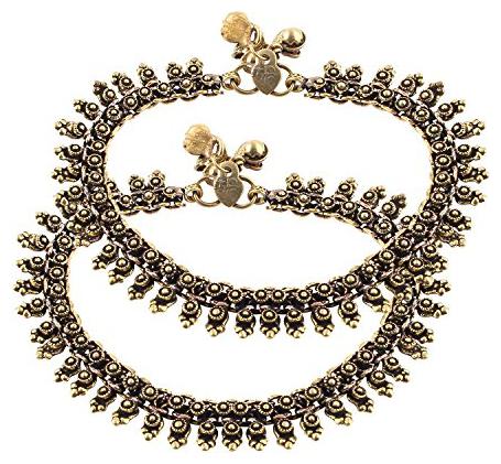 

Shining Diva Antique Gold Payal Anklets for Girls and Women(Antique Gold)(7494a)