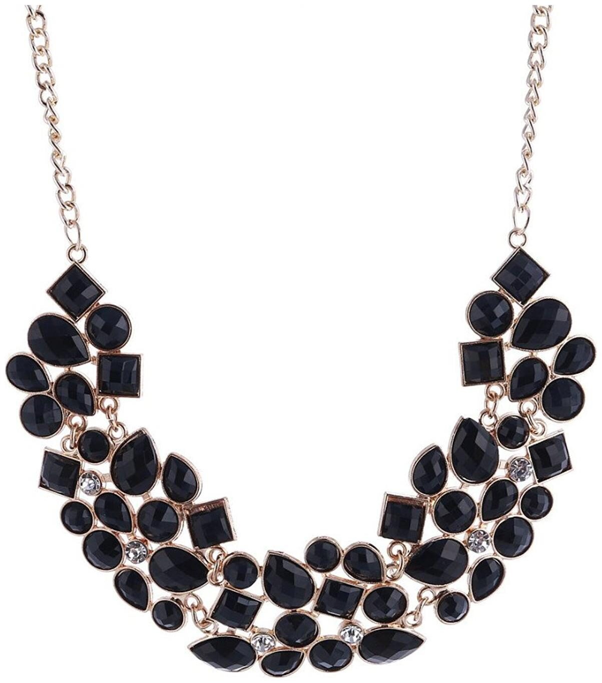 

Shining Diva Fashion Black Metal Choker Necklace for Women(Black)(8096np)