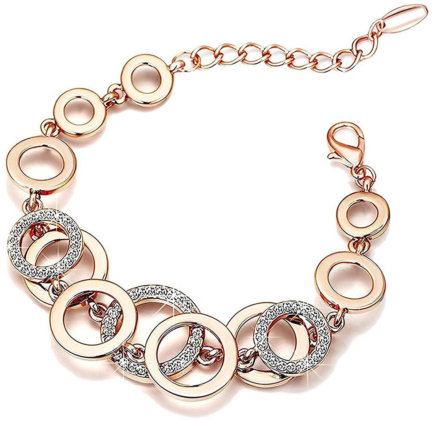 

Shining Diva Fashion AAA Crystal 18k Rose Gold Jewellery for Women and Girls