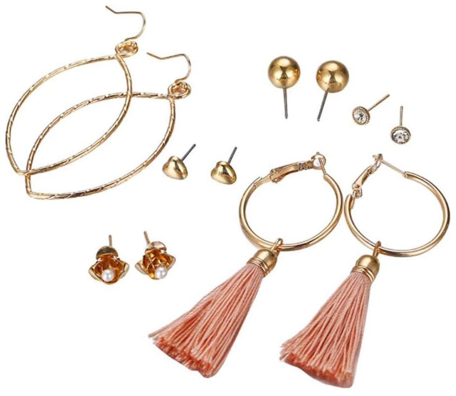 

Shining Diva Fashion Latest Design 6 Pairs Combo Stylish Tassel Studs Earrings For Women and Girls (rrsd10090er)
