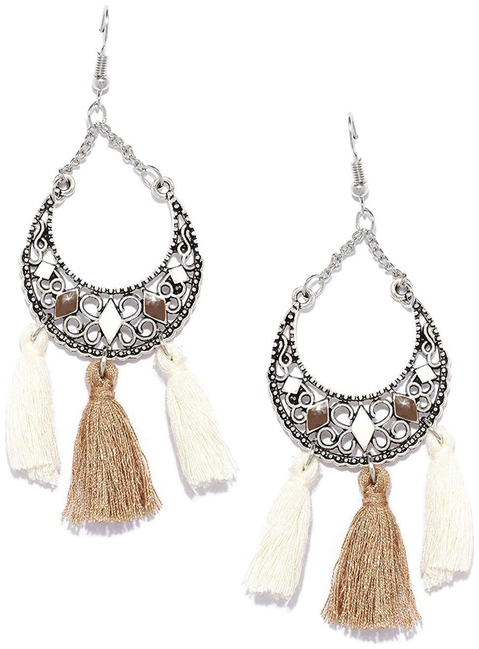 

Shining Diva Fashion Jewellery Brown Bohemian Tassel Stylish Earrings for Women and Girls (9533er)