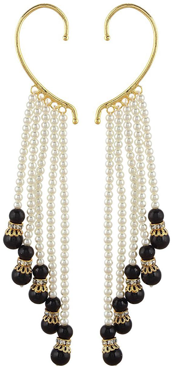 

Shining Diva Black Pearl Stylish Fancy Party Wear Ear Cuffs Earrings for Women Girls (Black) (rrsd6813ec)