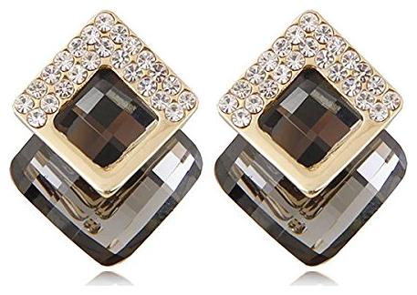 

Shining Diva Fashion Italian Designer Collection Gold Plated Drop Earrings for Women (Grey)(9737er)