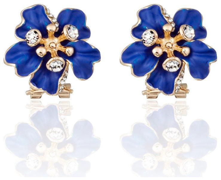 

Shining Diva Fashion Stylish Blue Floral Stud Earrings for Women (9559er)