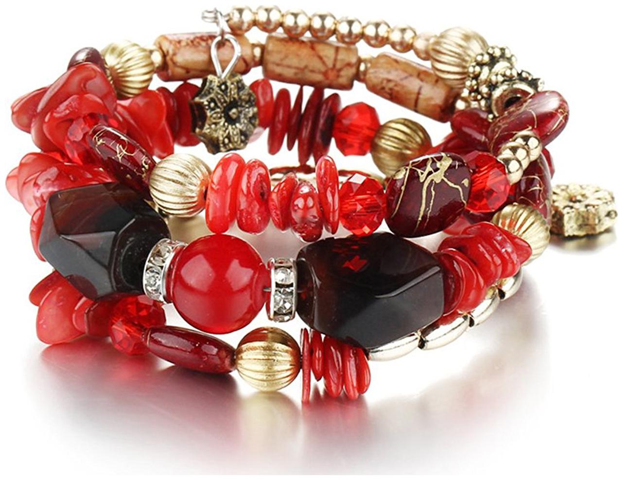 

Shining Diva Fashion Jewellery Charm Bracelet for Girls Women Jewelry(Red)(9241b)