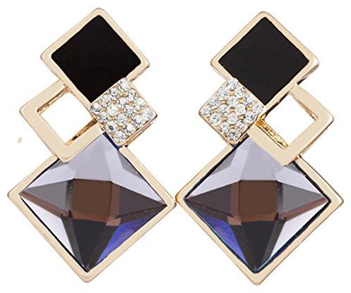 

Shining Diva Fashion Grey Crystal Stylish Earrings for Women and Girls