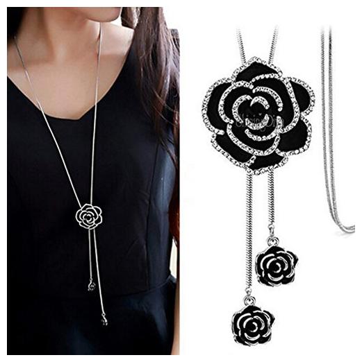 

Shining Diva Fashion Jewellery Pendent for Girls with Long Chain Pendant Necklace for Women Girls(Silver)(9279np)