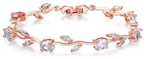 

Valentine Gift By Shining Diva Fashion 18k Rose Gold Plated Bangle Bracelet for Women