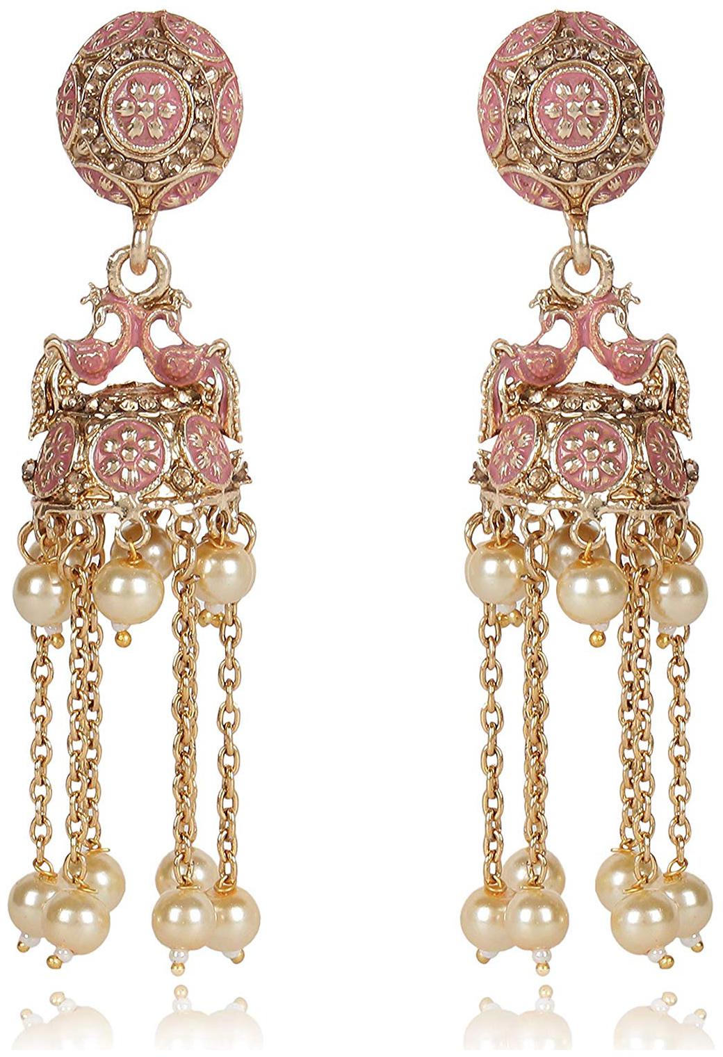 

Shining Diva Fashion Latest Stylish Party Wear Pearl Jhumki Traditional Earrings for Women (10029er)