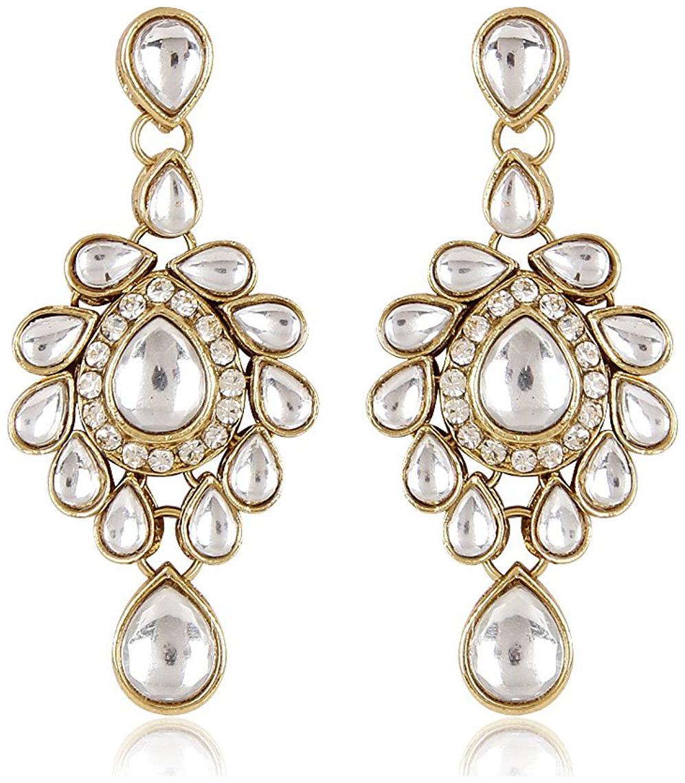 

Shining Diva Kundan Glitter Earrings for Women