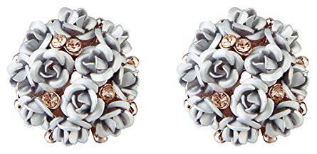 

Shining Diva Fashion Grey Floral Gold Plated Copper Stud Earrings for Women(9177er)