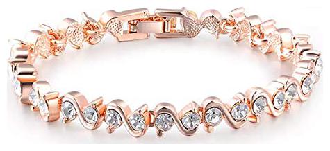 

Valentine Gift By Shining Diva Fashion 18k Rose Gold Bangle Bracelet for Women