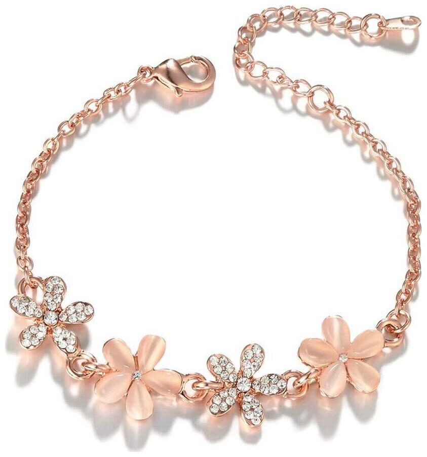 

Shining Diva Fashion Gifts Gold Plated Charm Bracelet for Women (Rose Gold)(9874b)