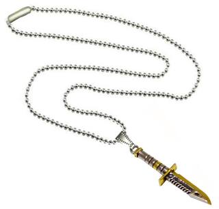 Shiv Jagdamba Dual Tone Sweater Sword Silver And Gold Stainless Steel Talwar Necklace Pendent For Men And Boys