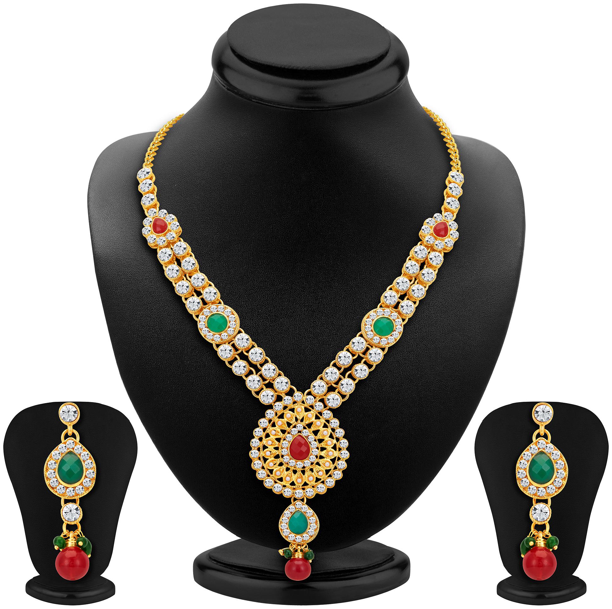 

Sukkhi ShoStopper Royal Gold Plated Australian Diamond Necklace Set