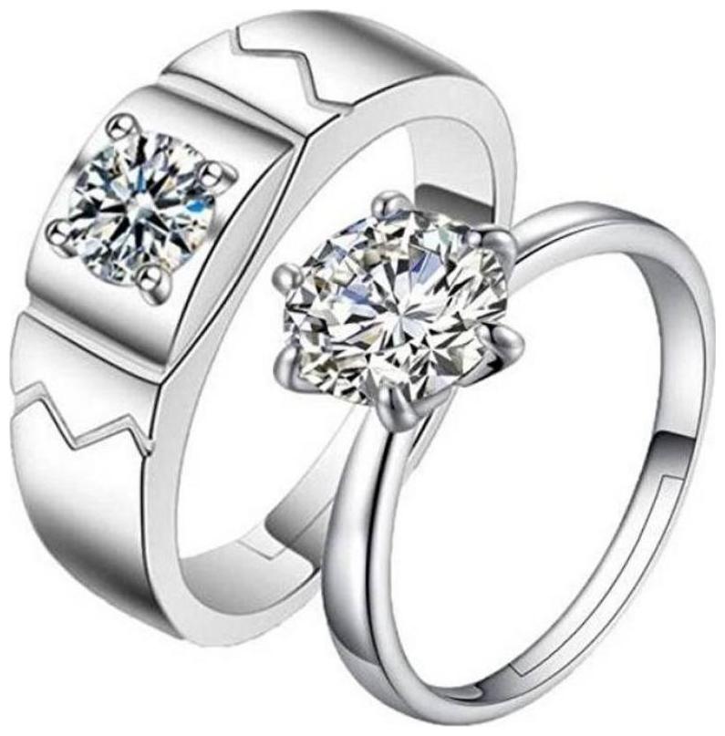 

Shubho Jewellers Stylish High Quality Elegant Crystal Adjustable Couple Ring For Women Men