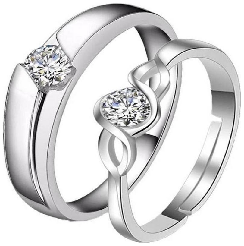 

Shubho Jewellers Stylish High Quality Elegant Crystal Adjustable Couple Ring For Women Men