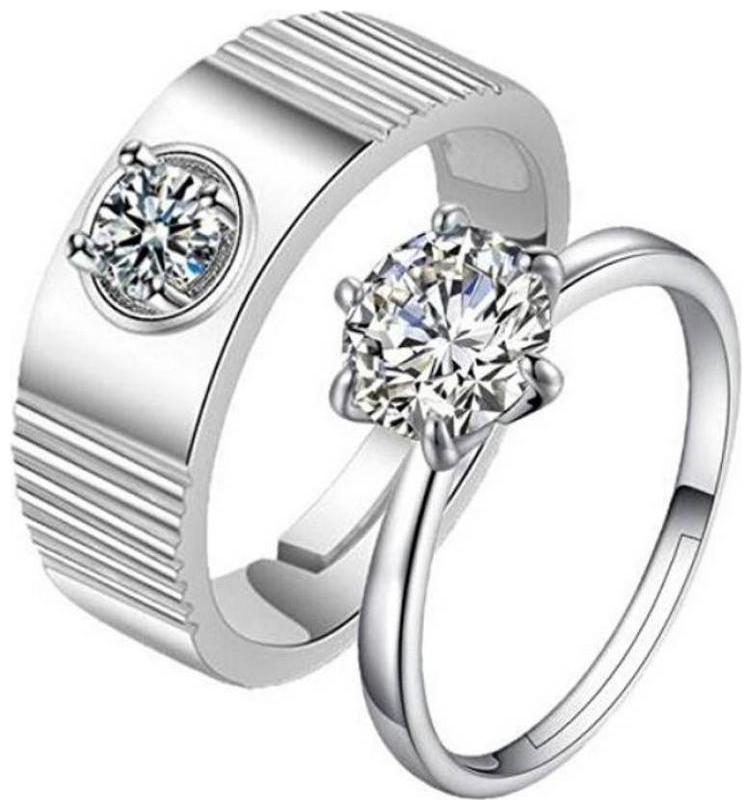

Shubho Jewellers Stylish High Quality Elegant Crystal Adjustable Couple Ring For Women Men