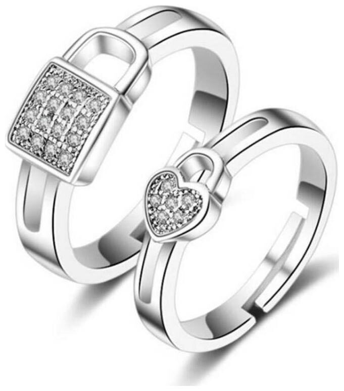 

Shubho Jewellers Stylish High Quality Elegant Crystal Adjustable Couple Ring For Women Men
