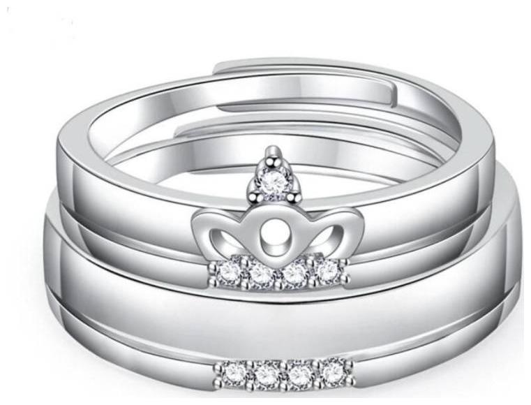 

Shubho Jewellers Stylish High Qualit Elegant Crystal Adjustable Couple Ring For Women Men