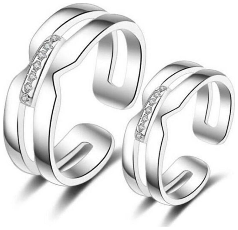 

Shubho Jewellers Stylish High Quality Elegant Crystal Adjustable Couple Ring For Women Men