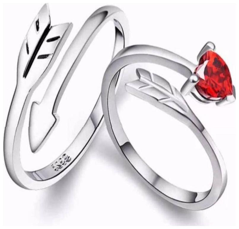 

Shubho Jewellers Stylish High Quality Elegant Crystal Adjustable Couple Ring For Women Men