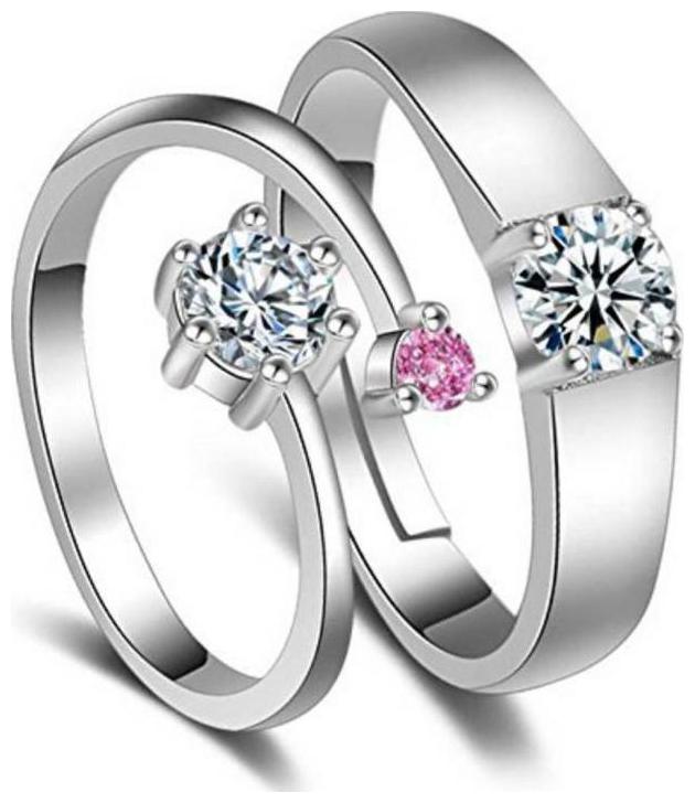 

Shubho Jewellers Stylish High Quality Elegant Crystal Adjustable Couple Ring For Women Men