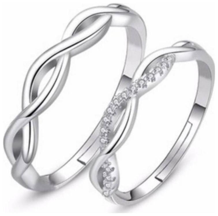 

Shubho Jewellers Stylish High Quality Elegant Crystal Adjustable Couple Ring For Women Men