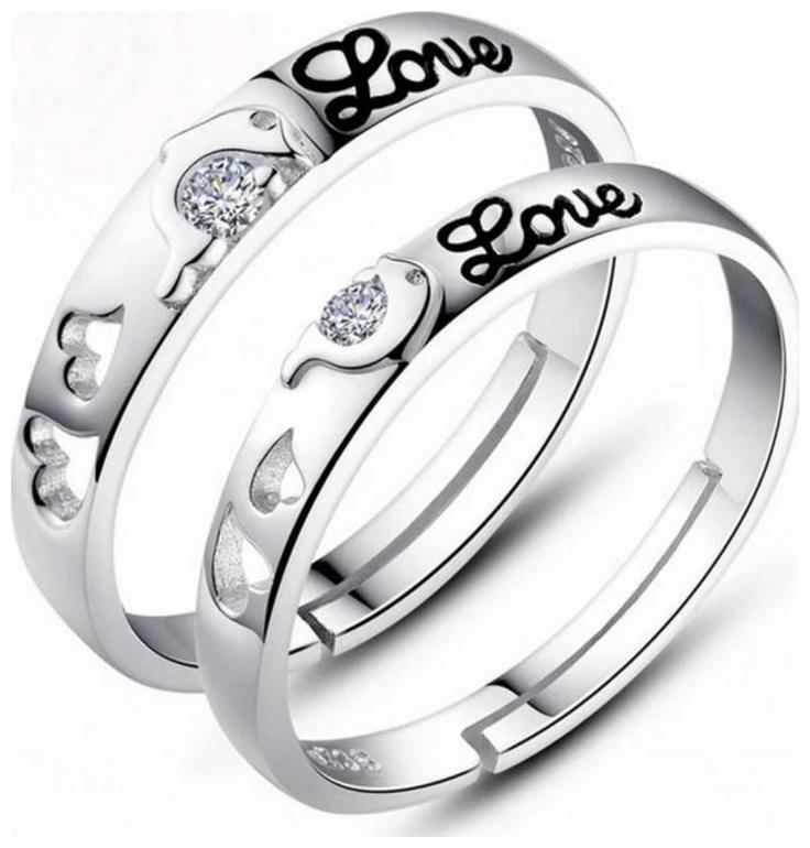

Shubho Jewellers Stylish High Quality Elegant Crystal Adjustable Couple Ring For Women Men