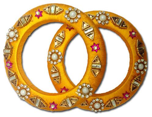 

Silk Thread Kundan Bangles