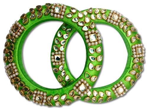 

Silk Thread Kundan Bangri Bangles