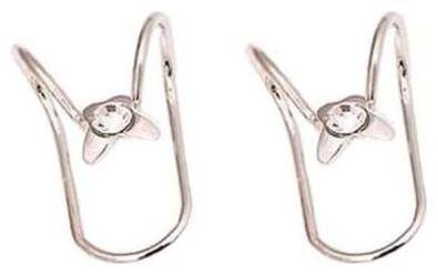 Silver Bow Non Pierced EarClip