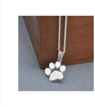 Silver Fashion Cute Pets Dogs Footprints Paw Chain Pendant Necklace Jewelry for Women & Girls By Stylish Teens
