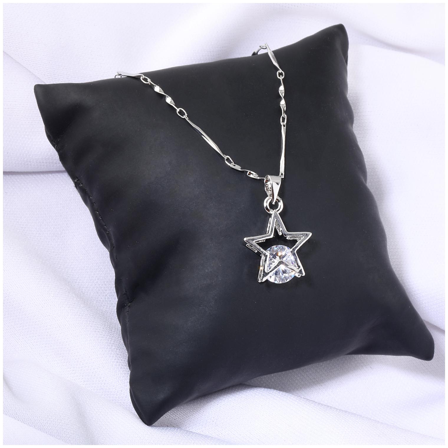 

Silver Plated Chain With Solitaire Diamond In Star Shape Pendant For Women chain silver silver chain