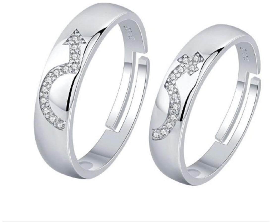 

Silver Rhodium couples ring opening adjustment rings