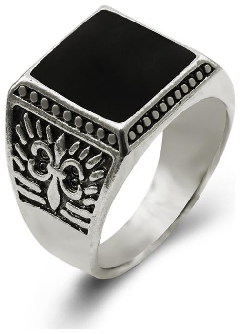 

Silver Ring With Black Stone