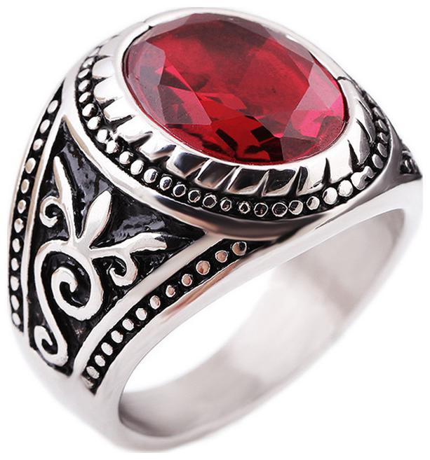 

Silver Ring With Red Stone